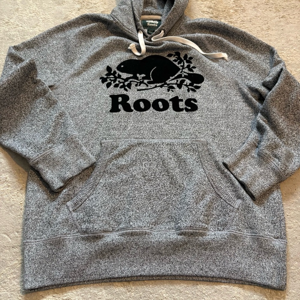 Roots Original Kanga Salt & Pepper Pullover Hoodie Sweatshirt Size Xsmall - Picture 6 of 9